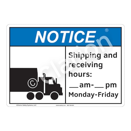 ANSI/ISO Compliant Notice Shipping Safety Signs Indoor/Outdoor Flexible Polyester (ZA) 12 X 18